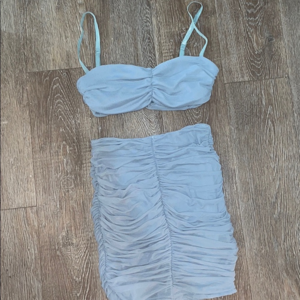 Dusty blue two piece set from online boutique